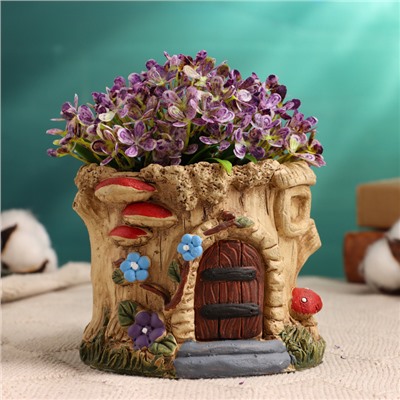 Декоративный горшок для цветов «Домик феи», 10×9×9 см, керамический