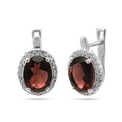 Серьги из серебра гранат, Джайв