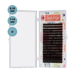 Lash&Go Ресницы на ленте «Эспрессо»‎ 16 линий 7-14 мм, D, 0,10 мм, коричневый 15759
