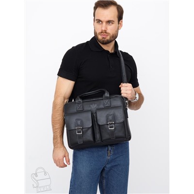 Портфель мужской кожаный 0993Z black Zinimsk в Новосибирске