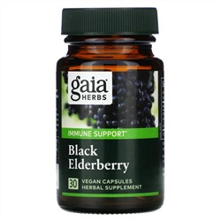 Gaia Herbs, черная бузина с фруктами ацеролы, 30 веганских капсул