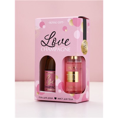 Подарочный набор «Любовь», гель для душа шампанское и мист для тела, Чистое Счастье