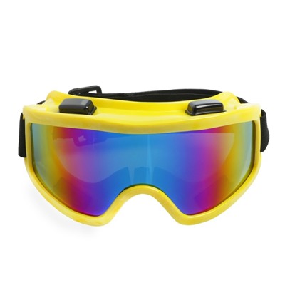 Очки-маска для езды на мототехнике, стекло хамелеон, желтые