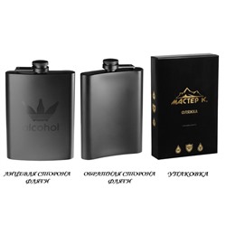 Фляжка Alcohol, нержавеющая сталь, 240 мл, 8 oz