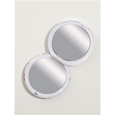 Зеркало складное «Единороги», d=7.3 см, с увеличением х2, белое