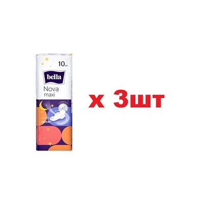 Bella 10шт Nova Maxi ночные 3шт