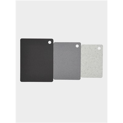 Доски разделочные «Грей», набор 3 шт., 38×29 см, 33.5×24 см, 29×19 см гибкие, пластик, серые