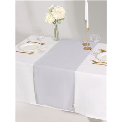 Дорожка на стол «Этель» Home 40×146 см, 100% хлопок, саржа 190 г/м², светло-серая