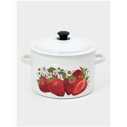 Кастрюля эмалированная, 8 л, d=26.5 см, с крышкой, цилиндрическая, белая