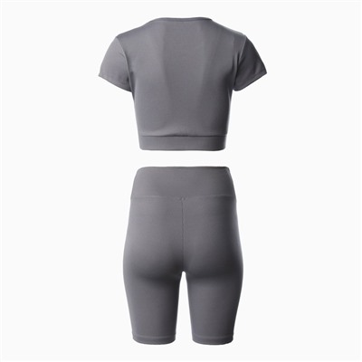 Костюм женский (топ, велосипедки) MINAKU, цвет графит, размер 42
