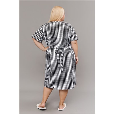 Халат домашний на молнии больших размеров Х-01 гусиная лапка