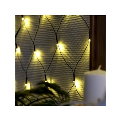 Гирлянда «Сеть» 1.6×1.6 м, IP20, тёмная нить, 144 LED, свечение тёплое белое, 8 режимов, 220 В