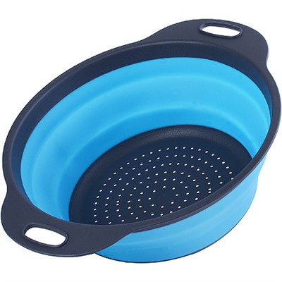 31489-2 Дуршлаг силикон с ручками, СИНИЙ.MB(х60)