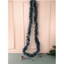 Мишура зеленая с белым напылением 2 м диаметр 9 см / NGA-02 /уп 10/600/