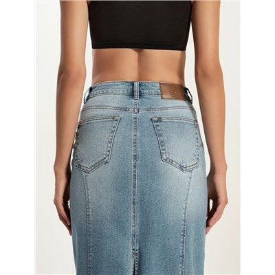 CONTE CON-804 Джинсовая юбка-midi с дугообразными вытачками