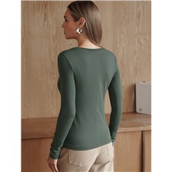 Лонгслив из премиального хлопка с эластаном