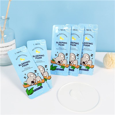 Ночная несмываемая маска для лица с экстрактом риса LAIKOU Sakura Sleeping Face Mask, 3 гр.