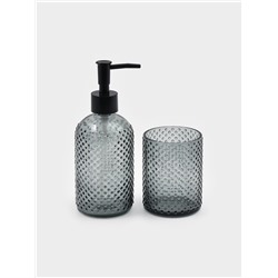 Набор для ванной "Капель", 3 предмета (дозатор для мыла, стакан, мыльница)