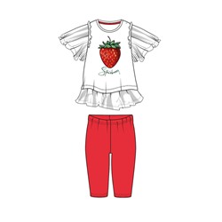 Комплект детский трикотажный для девочек: фуфайка (футболка), брюки (легинсы)