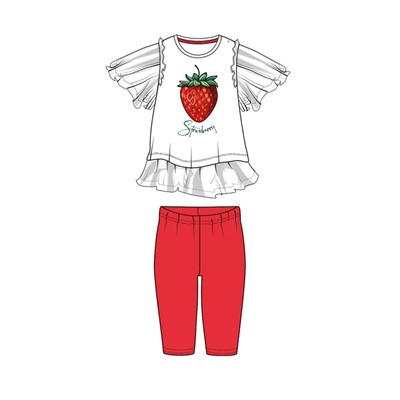 Комплект детский трикотажный для девочек: фуфайка (футболка), брюки (легинсы)