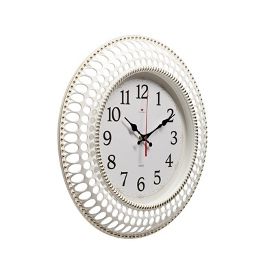 Часы настенные «Классика», бесшумные, плавный ход, d=40 см, белые, от батарейки 1×АА