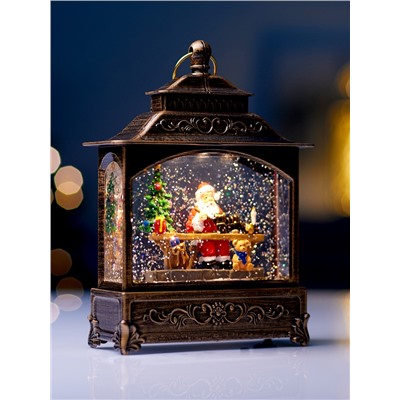 Фигура светодиодная «Дед Мороз» 5.5×14×19.5 см, от батареек 3хААА, музыка, USB, свечение тёплое белое