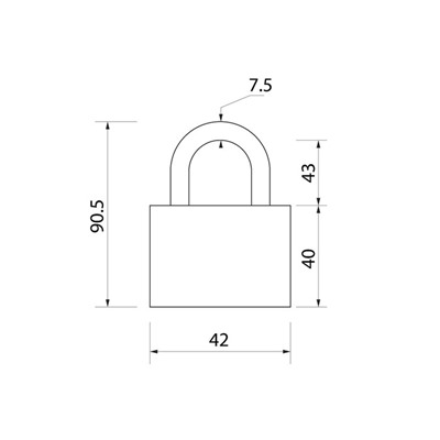 Замок навесной LOCKLAND, 40 мм, влагозащищенный, длинная дужка, 2 ключа, цвет черный