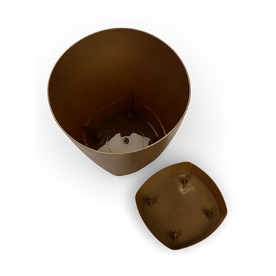 Горшок для цветов с прикорневым поливом Amsterdam, 8 л, цвет молочный шоколад