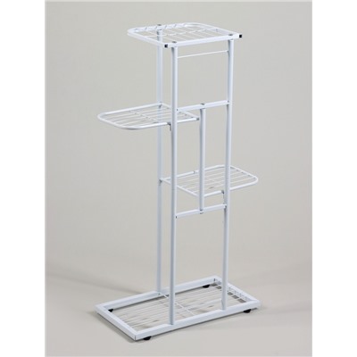Подставка для цветов Greengo, 4 полки, 43×22×82 см, напольная, металл, белая