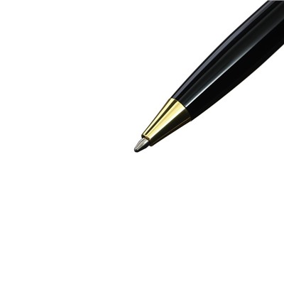 Ручка подарочная, шариковая «Босс» в кожзам футляре, поворотная, чёрная с золотом