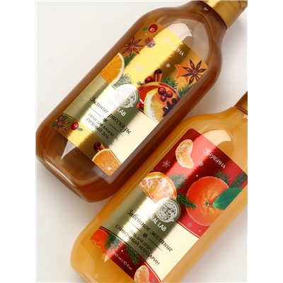 Подарочный набор новогодний в корзине, гель для душа, пена для ванны, мочалка и полотенце, URAL LAB