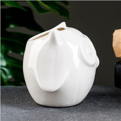 Декоративный горшок для цветов «Совенок Мун», керамический, 300 мл, 10.5×9×10 см, белый