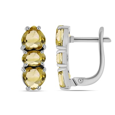 Серьги из серебра цитрин, Крит