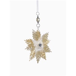 Ёлочная игрушка «Зимнее волшебство. Снежинка - звёздная сияние», 13×13.5 см, золото