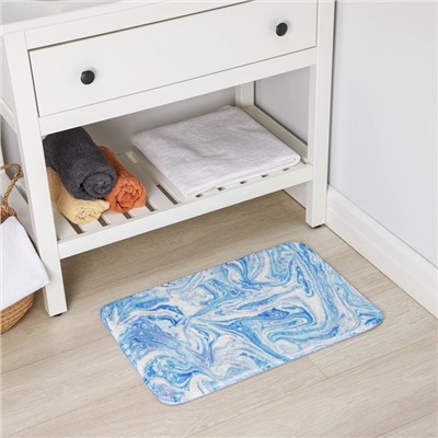 Коврик для ванной и туалета «Доляна. Небесный», 40×60 см, голубой