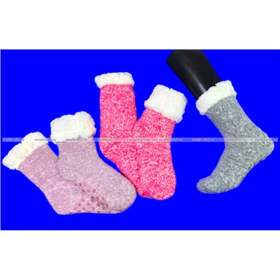 3 ПАРЫ - Носки женские с "тормозами" внутри с мехом