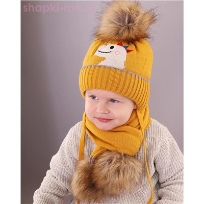 03-59-D Комплект для мальчика (шапка+шарф) (48-50)