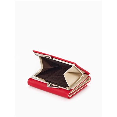 Кошелёк женский на кнопке, 10.5×3×8.5 см, однотонный, красный