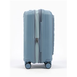 Чемодан на колёсах Bagvoyage маленький 46 л (S), на молнии, с увеличением, отдел для ноутбука, кодовый замок, 4 колеса, голубой