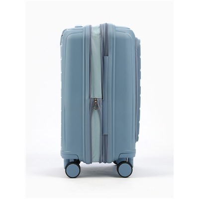 Чемодан на колёсах Bagvoyage маленький 46 л (S), на молнии, с увеличением, отдел для ноутбука, кодовый замок, 4 колеса, голубой