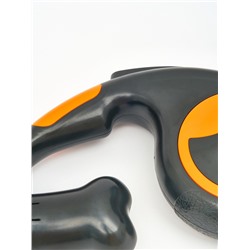 Рулетка - поводок «Косточка», 3 м, с контейнером для пакетов, пластик, чёрная