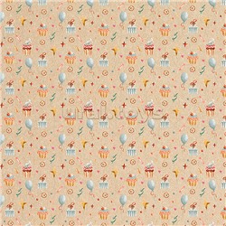 Упаковочная бумага крафт 70*100см, "Happy birthday", 70 г/м2, ассорти, 4 дизайна