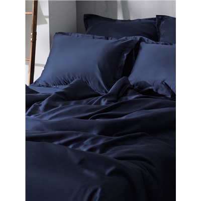 Простыня на резинке 1.5-спальная SL Home Tencel, 140×200+30 см, синяя, тенсель