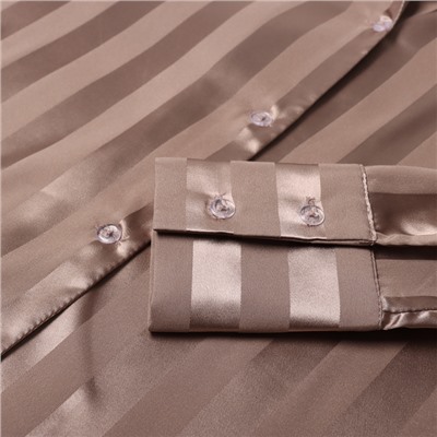 Сорочка ночная женская KAFTAN Silk «Полоса», размер 40-42, пудровая