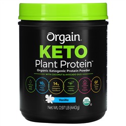 Orgain, Keto, Organic Plant Protein Powder, Vanilla, 0.97 lb (440 g)