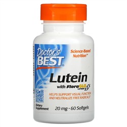Doctor's Best, Лютеин с FloraGlo Lutein, 20 мг, 60 мягких таблеток