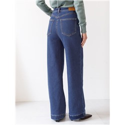 Джинсы-трубы из эластичного денима на флисе