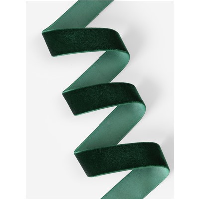 Лента бархатная, 25 мм, 18±1 м, зелёная №165