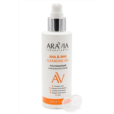 Aravia Laboratories Гель очищающий для лица с АНА и ВНА кислотами / AHA&BHA Cleansing Gel, 150 мл KRISTALLER, 1135596