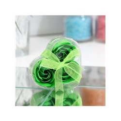 Мыльные розочки, зелёные, набор 3 шт.